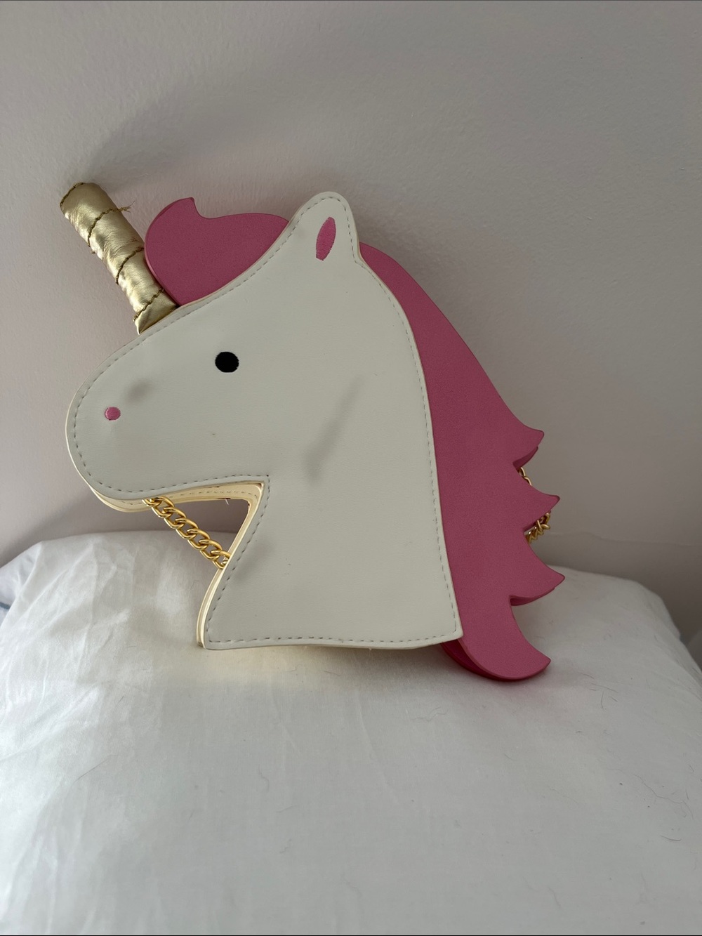 White & Pink Unicorn Crossbody Bag